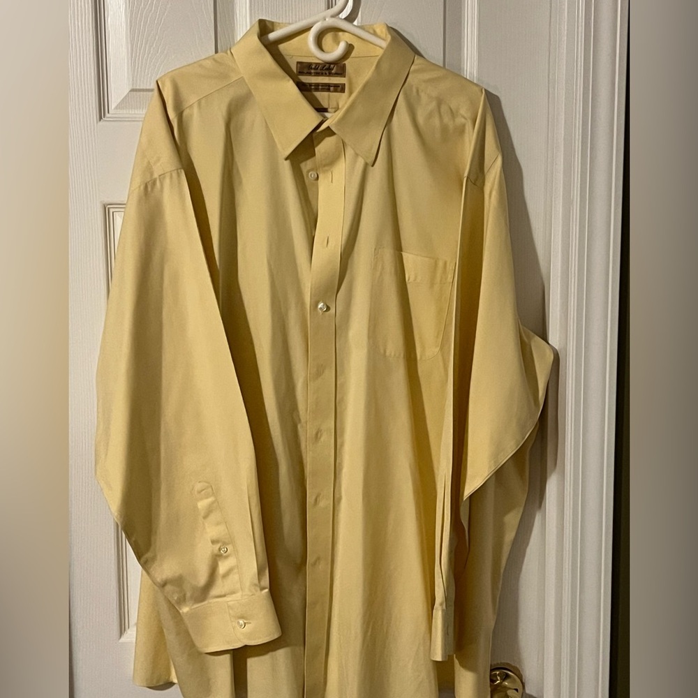 Yellow Roundtree & Yorke Gold Label Dress Shirt 20x37